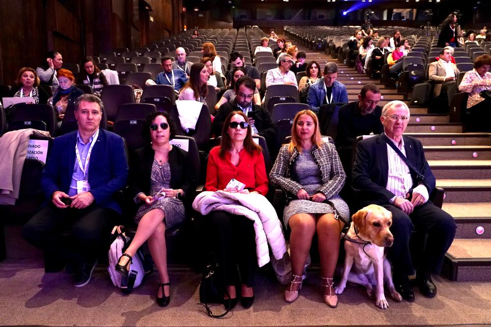 Los representantes de la ONCE en el auditorio