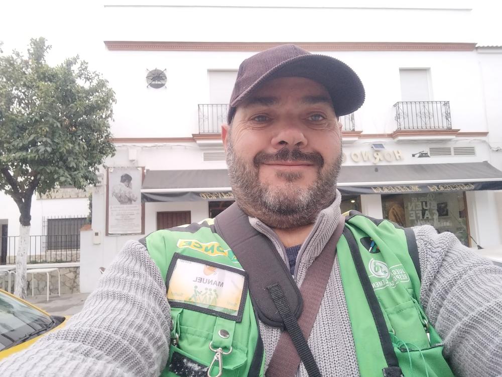 Manuel Herrera, vendedor de la ONCE en Gerena