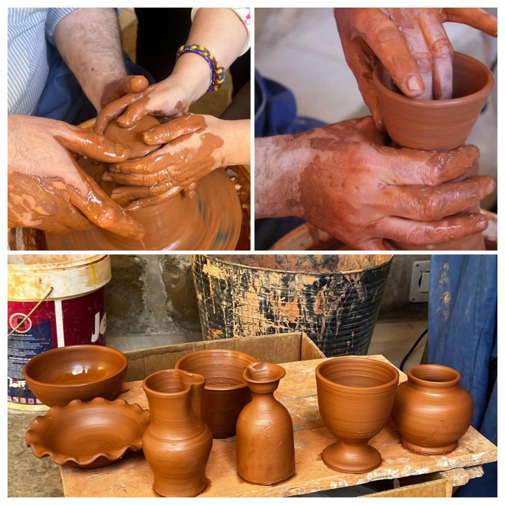 Collage de fotos de los artesanos ubetenses trabajando sus obras