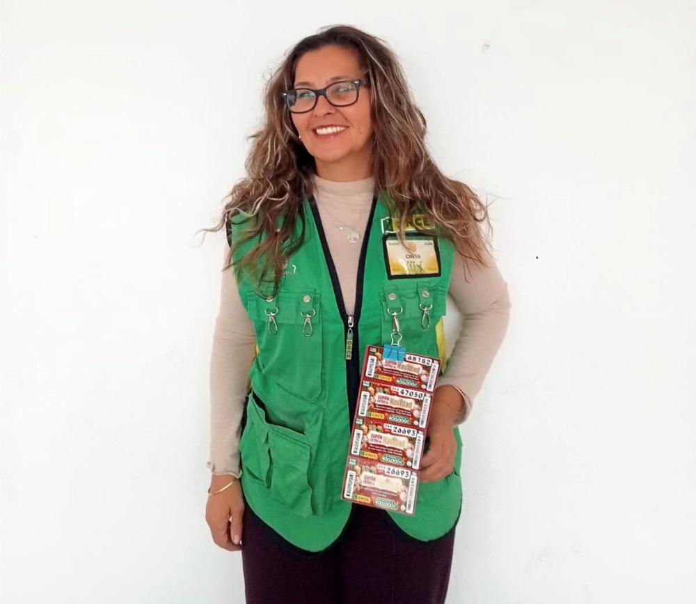 Cinta Márquez, vendedora de la ONCE en Isla Cristina