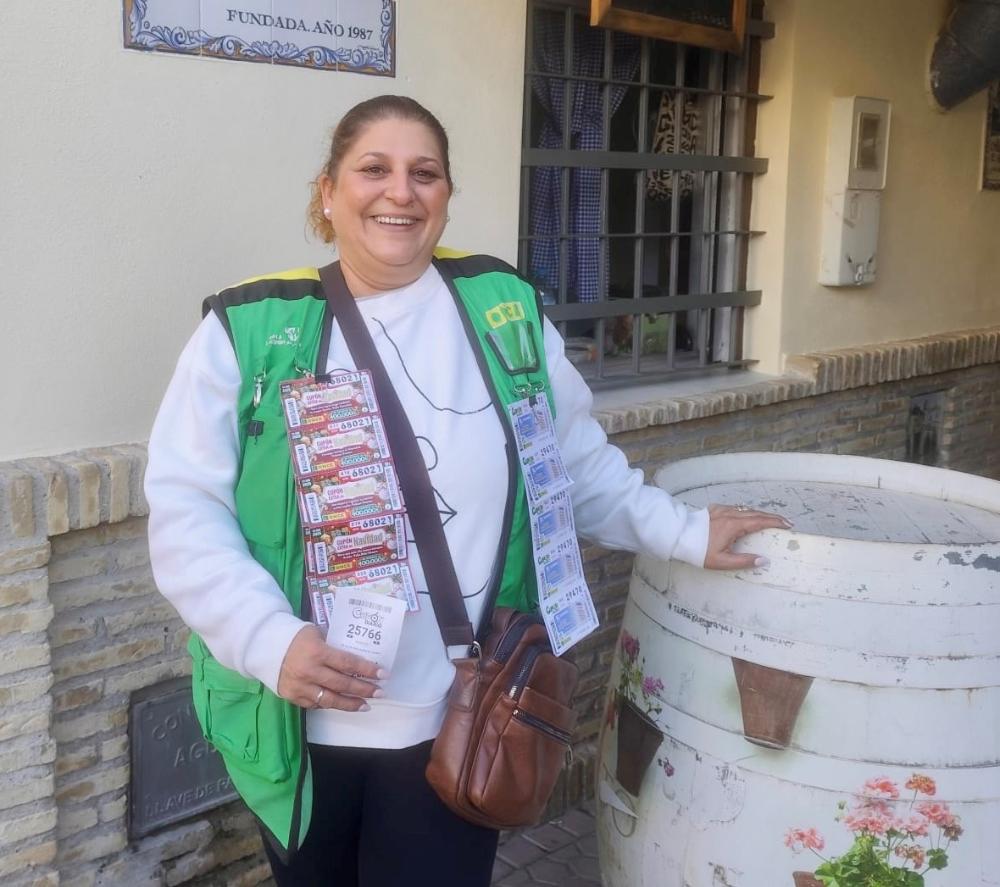 Juana Aguilera, vendedora de la ONCE en Lebrija