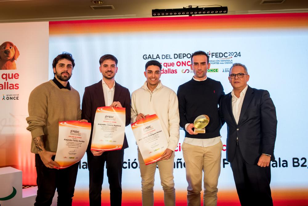 Entrega del premio a la selección española española campeona de Europa de fútbol sala B2/B3
