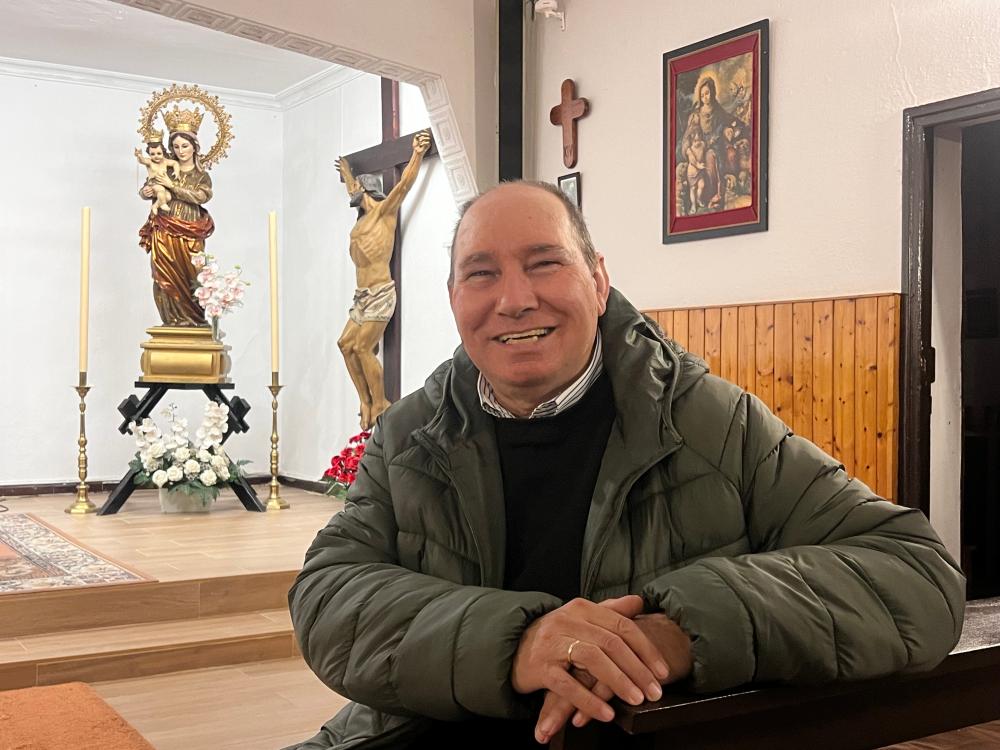 Roldán en el interior de la parroquia de San Francisco de Asís de Huelva