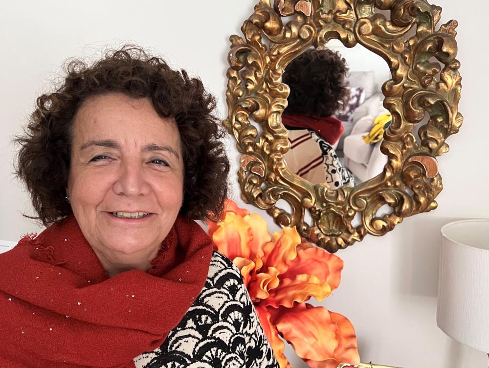 Marga Lara en su domicilio