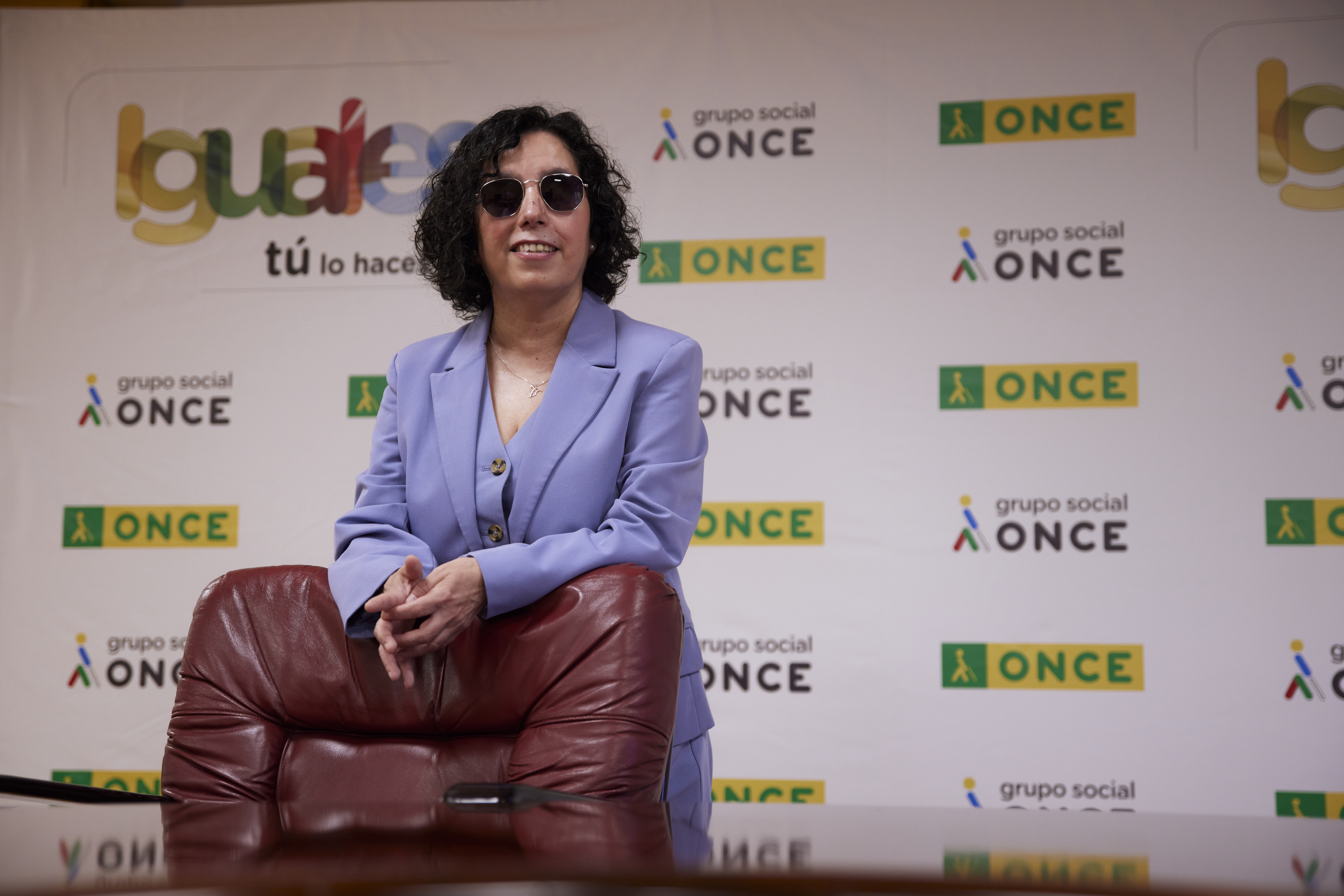 Isabel Viruet en la sede de la Delegación Territorial de la ONCE