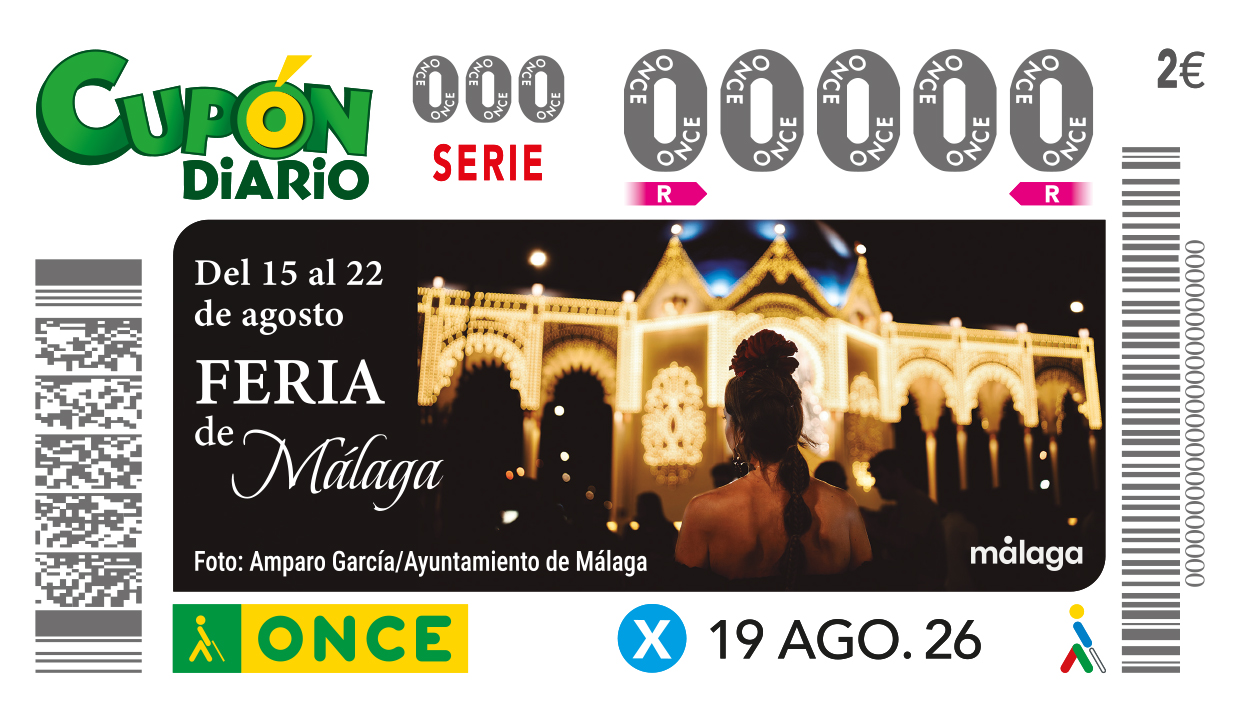 Cupón dedicado a la feria de Málaga