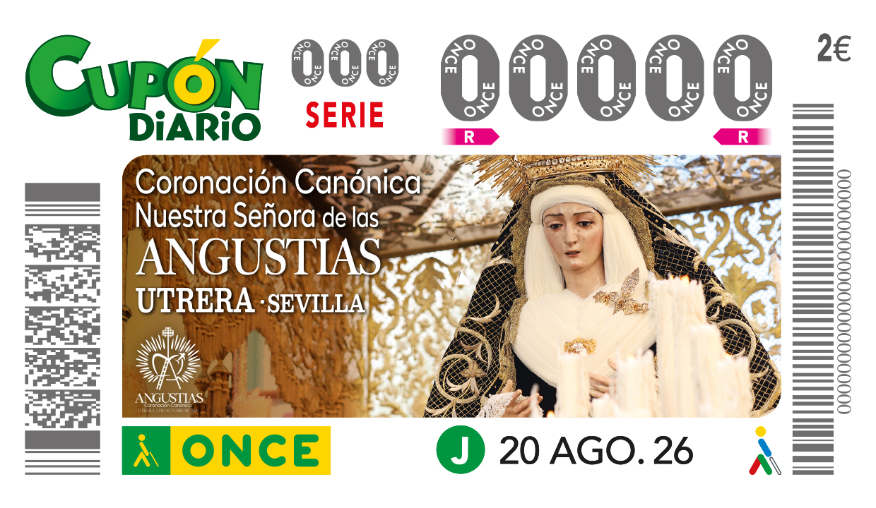 Cupón dedicado a la Virgen de las Angustias en Utrera