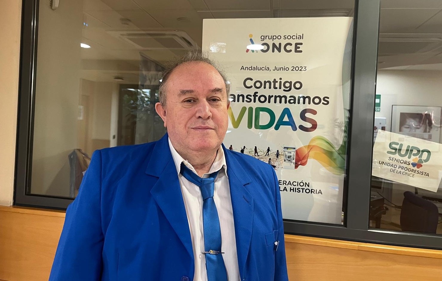 Felipe en su puesto de trabajo en la delegación de Jaén