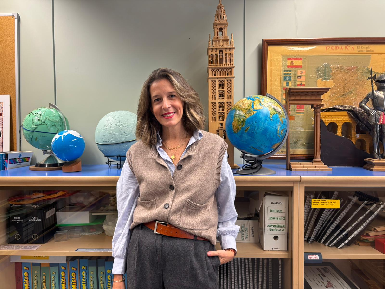 María Gabriela en un aula del CRE de Sevilla