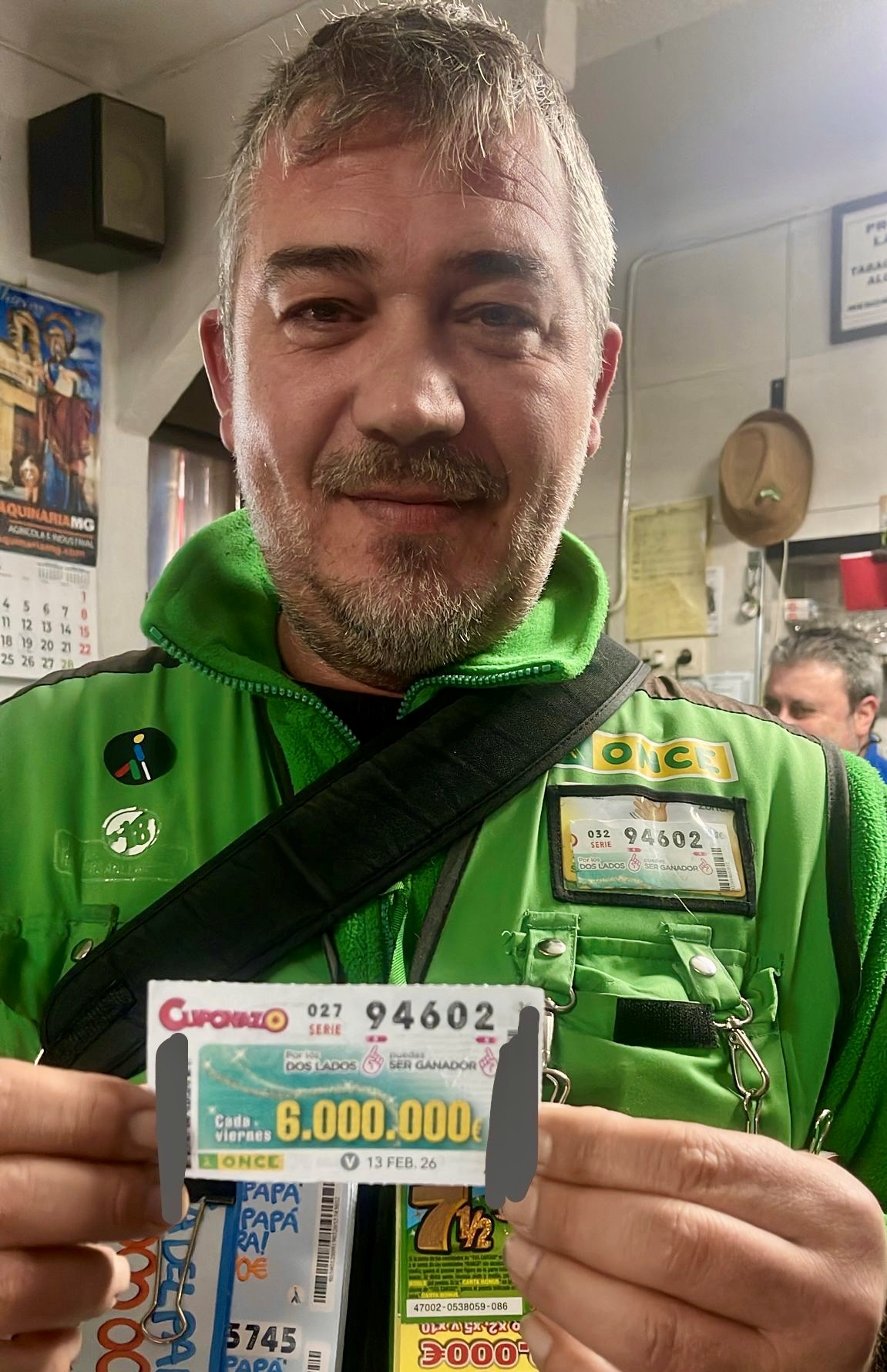 Valentín Morales, vendedor de la ONCE en Porcuna